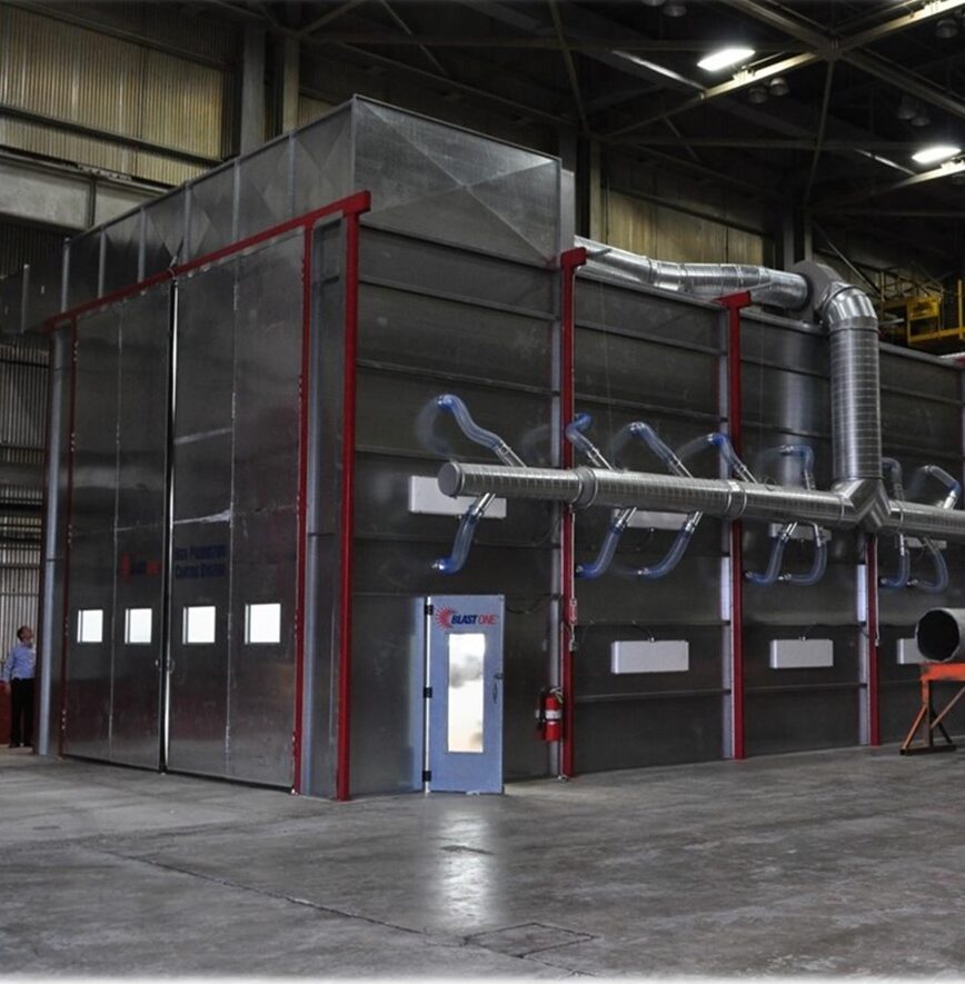 Large industrial spray booth