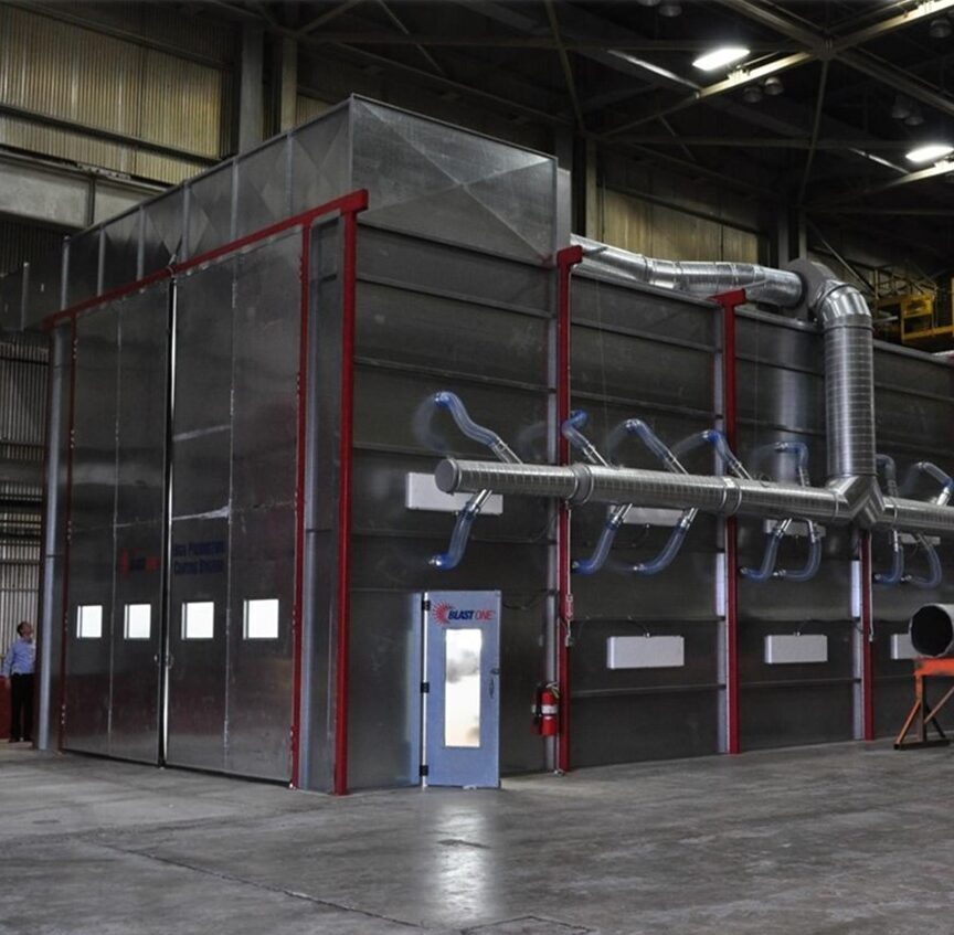 Large industrial spray booth