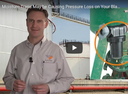 moisture trap blast pot pressure loss tips help troubleshoot blockage air pressure