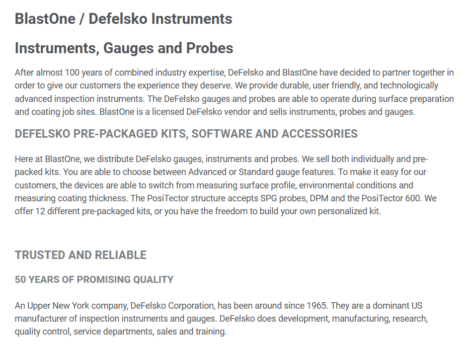 BlastOne / DeFelsko Instruments