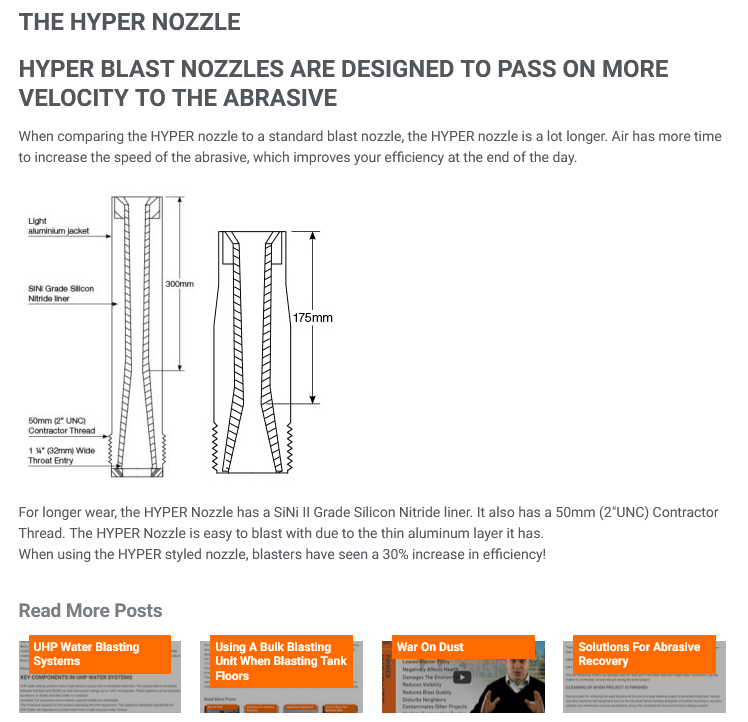 hyper blast nozzles fast durable blasting