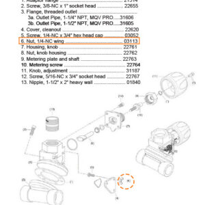 Wing Nut for Clemco Metering Valves