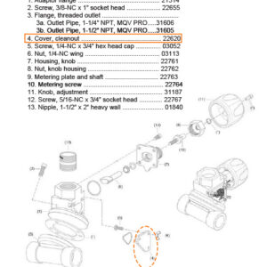 Inspection Plate Clean-out Cover for Clemco MQV valve