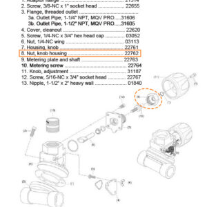 Clemco 22762 MQV Knob Housing Nut