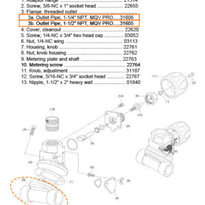 Outlet Pipes for Clemco MQV-Pro