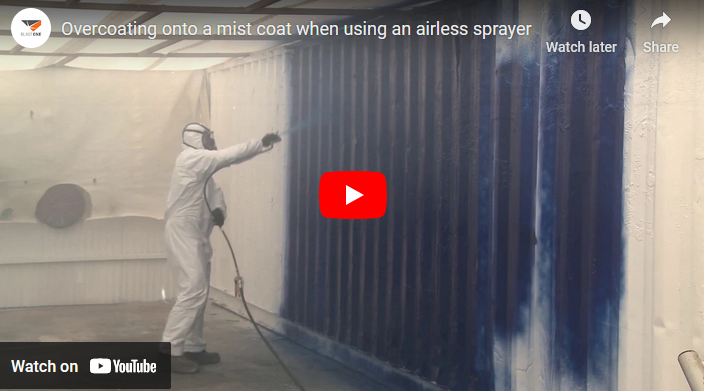 Overcoating onto a mist coat when using an airless sprayer