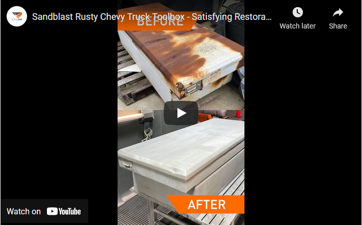 Sandblast Rusty Chevy Truck Toolbo Satisfying video