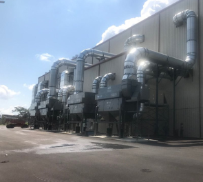 The facility installed high capacity dust collector units