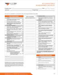 Vecloader Daily Checklist Vecloader Daily Maintenance Checklist