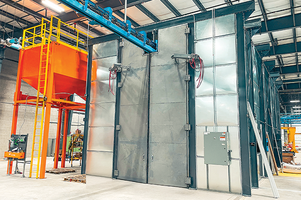 blast booth with material handling blast booth with material handling