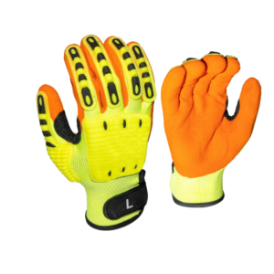 High-Vis Safety Gloves, Impact 2, Cut 5 Rating