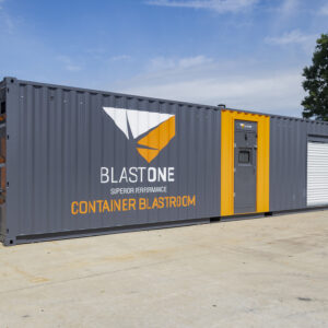 shipping container blast booth room
